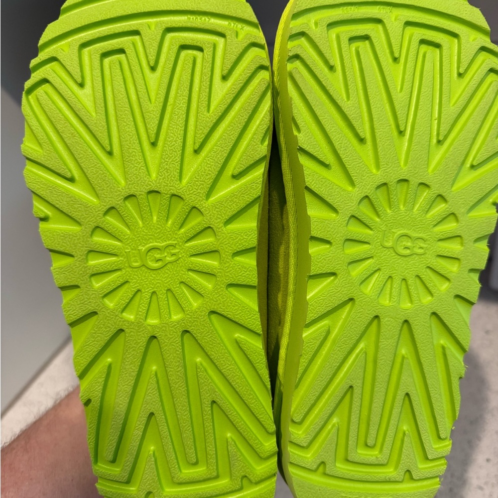 UGG Lime Green Shearling-Lined Slippers - Picture 4 of 5